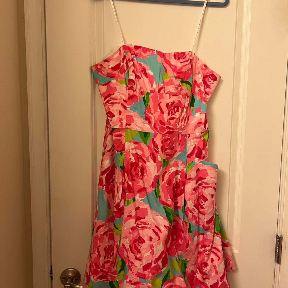 Lilly Pulitzer Hotty Pink First Impression Blossom Dress Sz 12